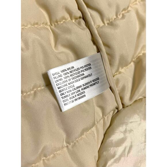 Joy Lab Shimmer Ivory Cream Off White Sleeveless Puff Zipper Vest Size Large - Picture 10 of 16